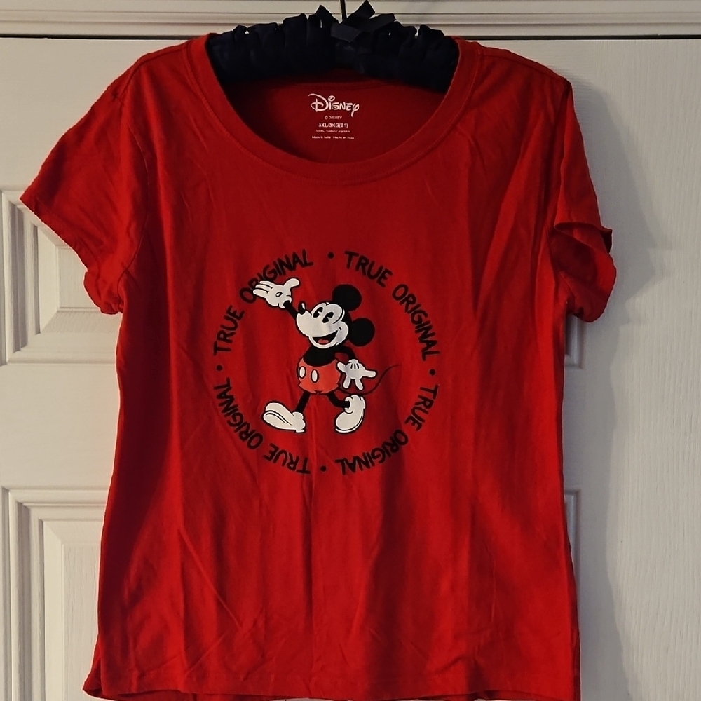 Disney Red Mickey Mouse Short Sleeve Tee